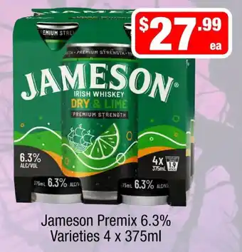 Jameson Premix 6.3% Varieties