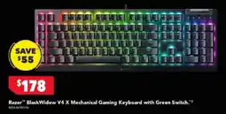 Harvey Norman Razer BlackWidow V4 X Mechanical Gaming Keyboard with Green Switch offer