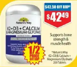 Chemist Warehouse Nature's Way K2+D3 + Calcium & Magnesium Glycinate offer