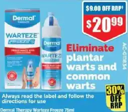 Chemist Warehouse Dermal Therapy Warteze Freeze offer