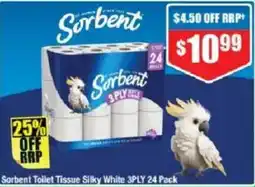 Chemist Warehouse Sorbent Toilet Tissue Silky White 3PLY offer