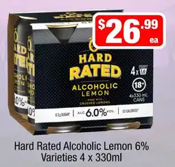 Liquor Stax Hard Rated Alcoholic Lemon 6% Varieties offer