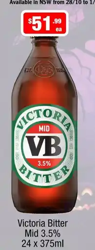 Liquor Stax Victoria Bitter Mid 3.5% offer