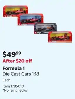Costco Formula 1 Die Cast Cars 1:18 offer