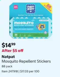 Costco Natpat Mosquito Repellent Stickers offer