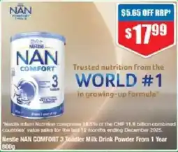 Chemist Warehouse Nestle NAN COMFORT 3 Toddler Milk Drink Powder offer