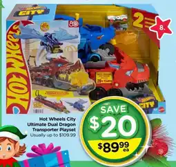 Toyworld Hot Wheels City Ultimate Dual Dragon Transporter Playset offer