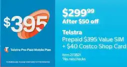 Costco Telstra Prepaid $395 Value SIM offer