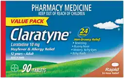 Pharmacy Best Buys Claratyne Hayfever & Allergy Relief 90 Tablets offer