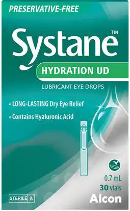 Pharmacy Best Buys Systane Hydration UD Lubricant Eye Drops 30 Vials offer