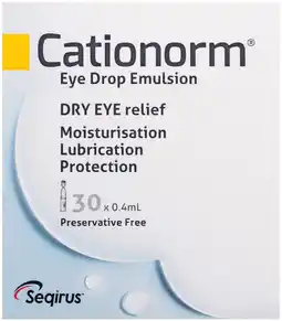 Pharmacy Best Buys Cationorm Eye Drop Emulsion Preservative Free offer