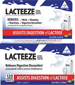 Pharmacy Best Buys Lacteeze 120 Chewable Tablets offer