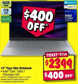 JB Hi-Fi 14" Yoga Slim Notebook offer