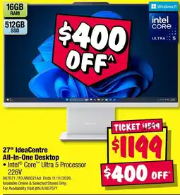JB Hi-Fi Lenovo 27" IdeaCentre All-In-One Desktop offer