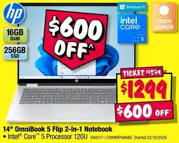 JB Hi-Fi hp 14" OmniBook 5 Flip 2-In-1 Notebook offer
