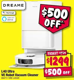 JB Hi-Fi Dreame L40 Ultra VE Robot Vacuum Cleaner offer