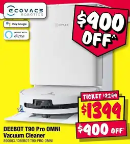 JB Hi-Fi Ecovacs Robotics DEEBOT T90 Pro OMNI Vacuum Cleaner offer