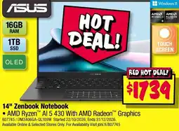 JB Hi-Fi 14" Zenbook Notebook offer