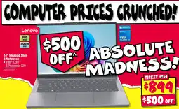 JB Hi-Fi Lenovo 14" Ideapad Slim 3 Notebook offer