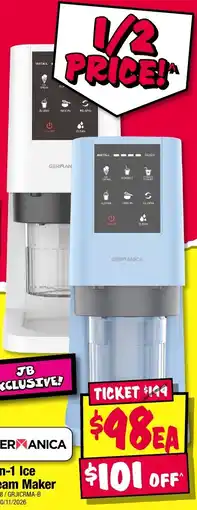JB Hi-Fi Germanica One-in-One Ice Cream Maker offer