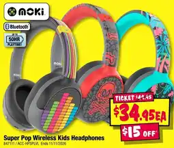 JB Hi-Fi Super Pop Wireless Kids Headphones offer