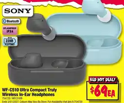 JB Hi-Fi Sony WF-C510 Ultra Compact Truly Wireless In-Ear Headphones offer