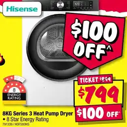 JB Hi-Fi Hisense 8KG Series 3 Heat Pump Dryer offer