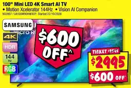 JB Hi-Fi Samsung 100" Mini LED 4K Smart AI TV offer