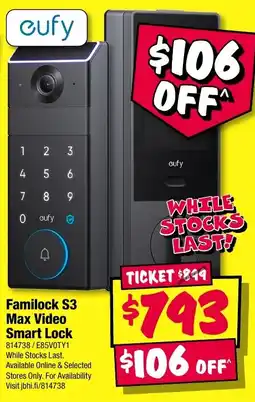 JB Hi-Fi eufy Familock S3 Max Video Smart Lock offer