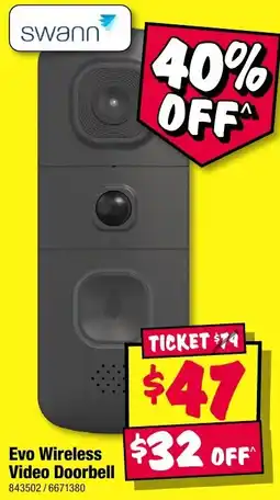 JB Hi-Fi Swann Evo Wireless Video Doorbell offer