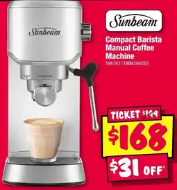 JB Hi-Fi Sunbeam Compact Barista Manual Coffee Machine offer
