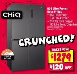 JB Hi-Fi CHiQ 601 Litre French Door Fridge offer
