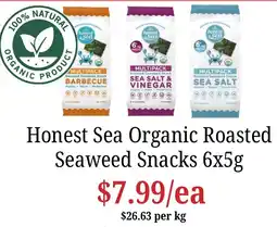 Farmer Jack's Honest Sea Organic Roasted Seaweed Snacks offer