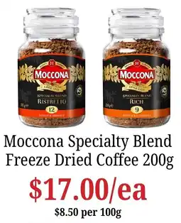 Farmer Jack's Moccona Specialty Blend Freeze Dried Coffee offer