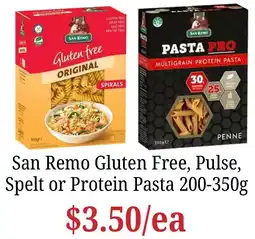 Farmer Jack's San Remo Gluten Free, Pulse, Spelt or Protein Pasta offer
