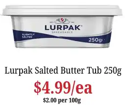 Farmer Jack's Lurpak Salted Butter Tub offer