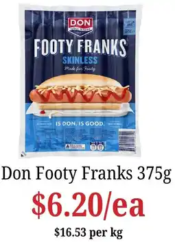Farmer Jack's Don Footy Franks offer