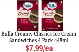 Farmer Jack's Bulla Creamy Classics Ice Cream Sandwiches offer