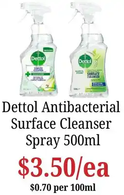 Farmer Jack's Dettol Antibacterial Surface Cleanser Spray offer