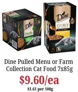 Farmer Jack's Dine Pulled Menu or Farm Collection Cat Food offer