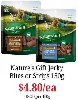 Farmer Jack's Nature's Gift Jerky Bites or Strips offer
