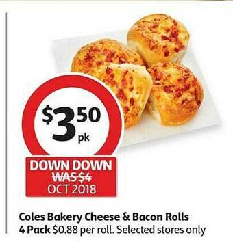 Coles Coles Bakery Cheese & Bacon Rolls offer