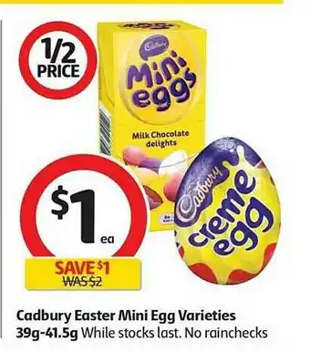 Coles Cadbury Easter Mini Egg offer