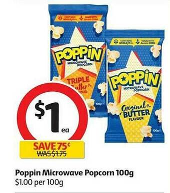 Coles Poppin Microwave Popcorn offer