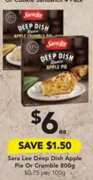 Sara Lee Deep Dish Apple Pie Or Crumble