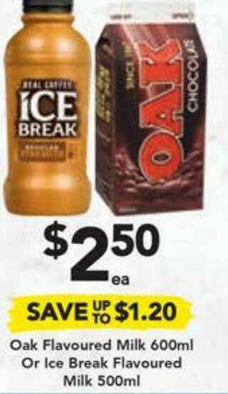 Drakes Oak Flavoured Milk 600ml Or Ice Break Flavoured Milk 500ml offer