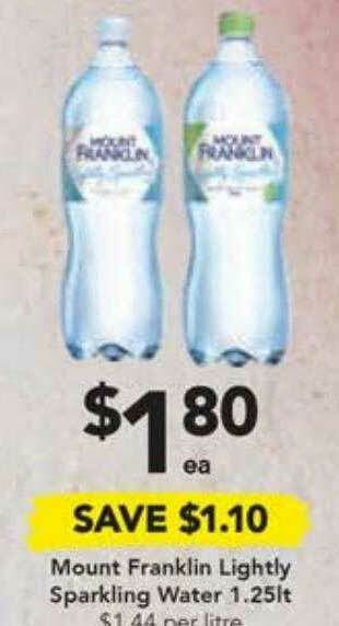 Drakes Mount Franklin Lightly Sparkling Water offer