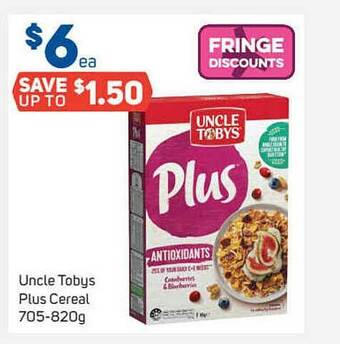 Foodland Uncle Tobys Plus Cereal offer