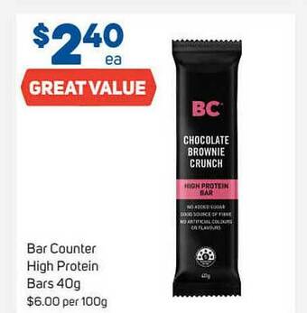 Foodland Bar Counter High Protein Bars offer