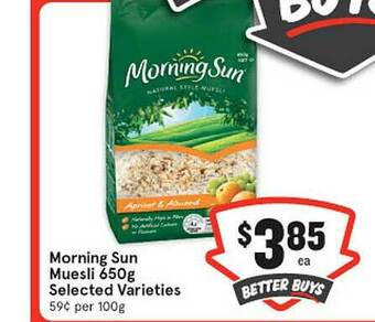 IGA Morning Sun Muesli offer